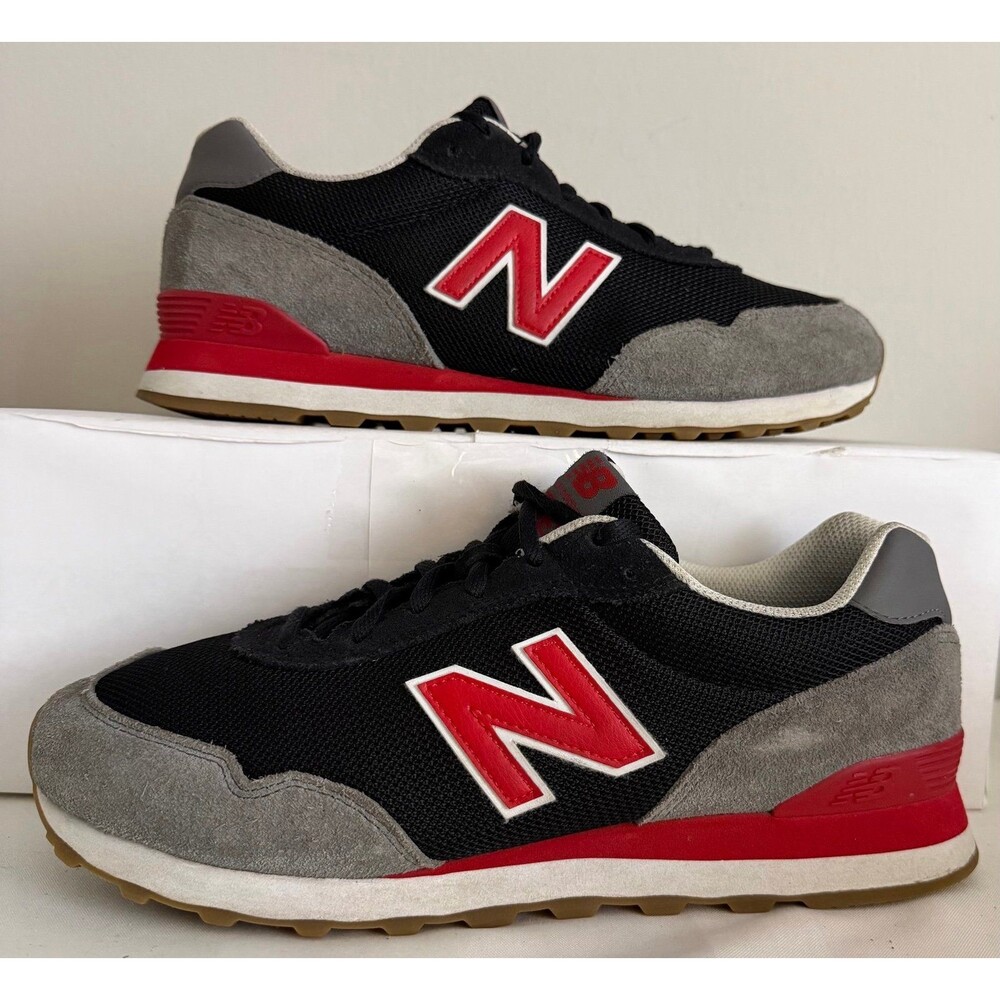 New Balance 515 Athletic Fashion Sneakers Black Red Gray Men’s Size 9.5